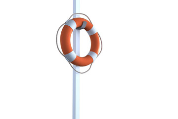 Digital image of life belt hanging at pole