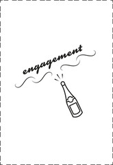 Digitally composite image of engagement text with beer bottle
