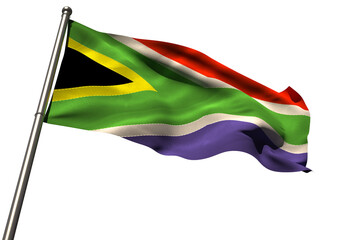 Low angle view of South African flag