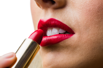 Close up of lips with makeup on them