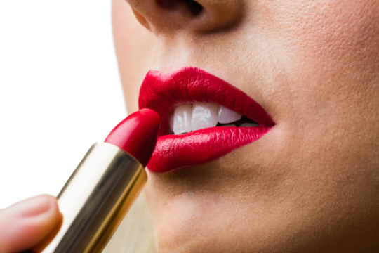  Close up of lips with makeup on them