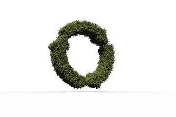 Recycling symbol made of leaves