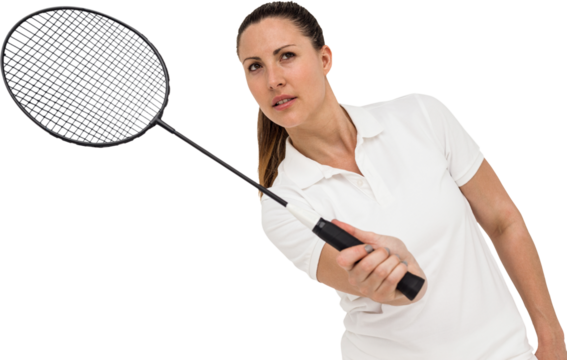 Female player playing badminton - Powered by Adobe