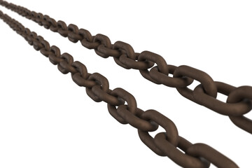 3d rusty metallic chains 