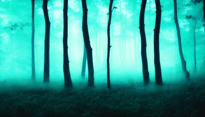 Zelfklevend Fotobehang 霧のある林の風景　Generative AI © スタジオサラ
