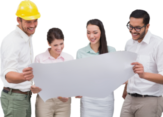 Casual architecture team working together