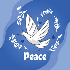 illustration of a flying dove to voice peace