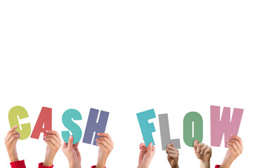 Hands holding up cash flow