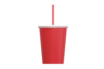 Foto op Canvas Digital composite image of red disposable cup with straw © vectorfusionart