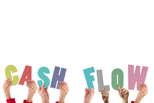 Hands holding up cash flow - Powered by Adobe