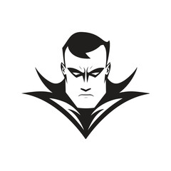 super hero, logo concept black and white color, hand drawn illustration
