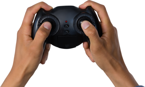 Cropped image of hands holding controller - Powered by Adobe