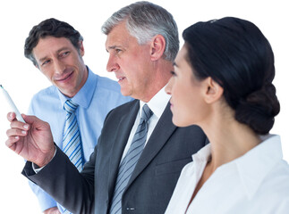 Business people brainstorming together