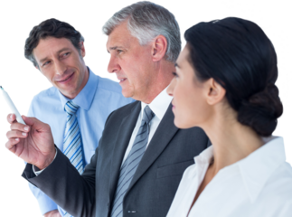 Business people brainstorming together