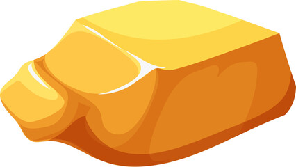 Golden nugget, gold ore bullion, yellow gem stone