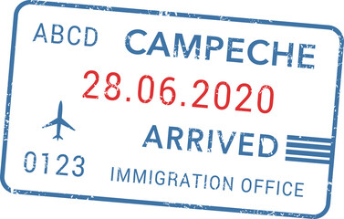 Campeche international passport travel visa stamp