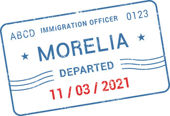 Obraz premium Morelia international passport travel visa stamp