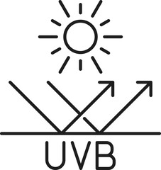 UVB sunlight, source of UV radiation from sun icon