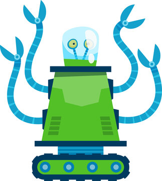 Cartoon character robot with hands claws
