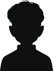 Teenager boy, child profile avatar silhouette