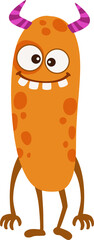 Cartoon funny monster character, toothy devil