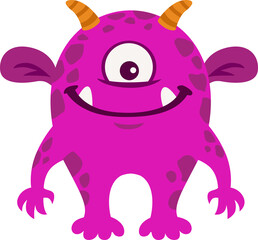 Cartoon funny monster, spooky alien character
