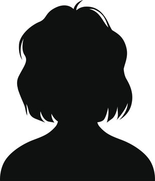 Teenager girl or adult woman avatar silhouette