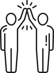 Help and support, people give high five each other