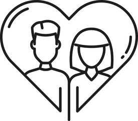 Obraz premium Couple in love, help and support, people in heart