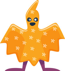 Cartoon funny ghost monster, Halloween character