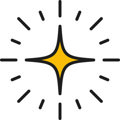 Falling star, sparkle or twinkle, starburst icon