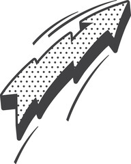 Arrow lighting, power or storm strike comic flash