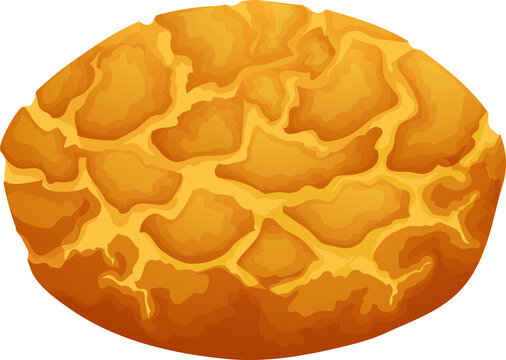 Cartoon dutch crunch bread or tiger bread