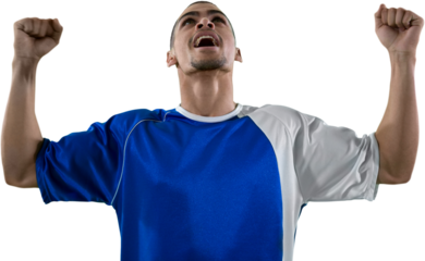 Football player celebrating win