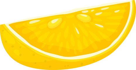 Cartoon lemon fruit slice, vector citrus segment