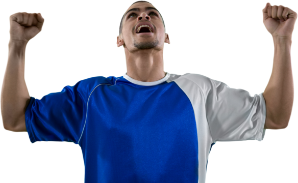 Football player celebrating win