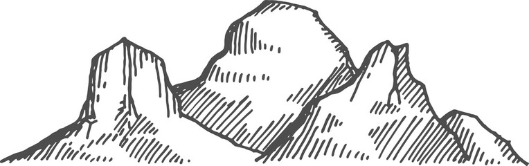 Fototapeta premium Climbing tourism, snowy peaks, high mountain range