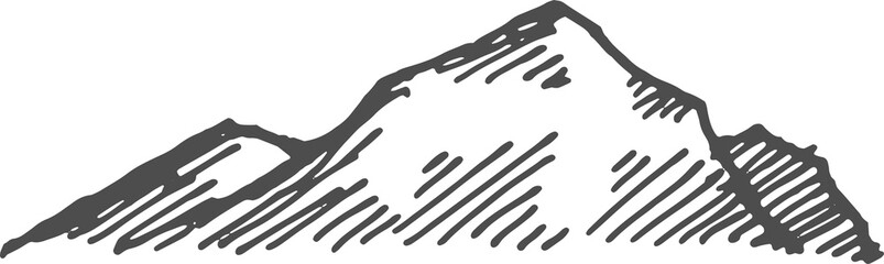 Mountain range, white snowy peaks, rocks landscape