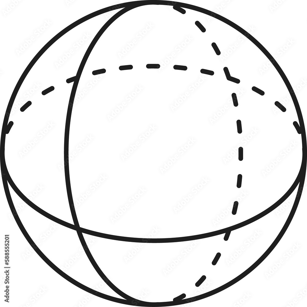 Aufkleber Sphere rotating object in mathematics outline icon
