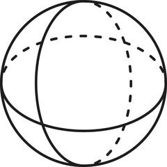 Sphere rotating object in mathematics outline icon