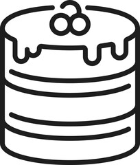 Sweet chocolate cake dessert isolated pie icon