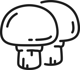 White champignon mushroom isolated fungi icon