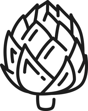 artichoke outline simple black drawing clip art preview