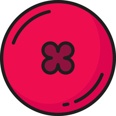 Cranberry lingonberry, cowberry berry outline icon