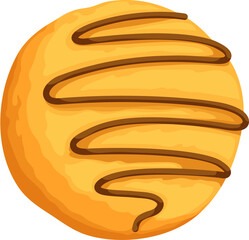 Cartoon tasty delicious cookies with chocolate