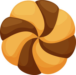 Milk and chocolate cookies isolated cartoon bakery