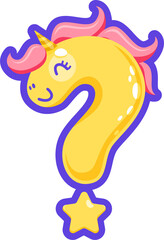 Question mark punctuation sign unicorn character