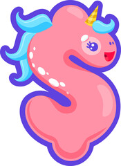 American money dollar sign unicorn font character