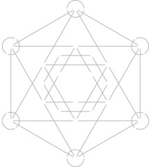 Symmetrical connected shapes, boho tattoo element