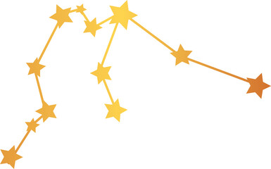 Aquarius golden zodiac constellation, gold stars